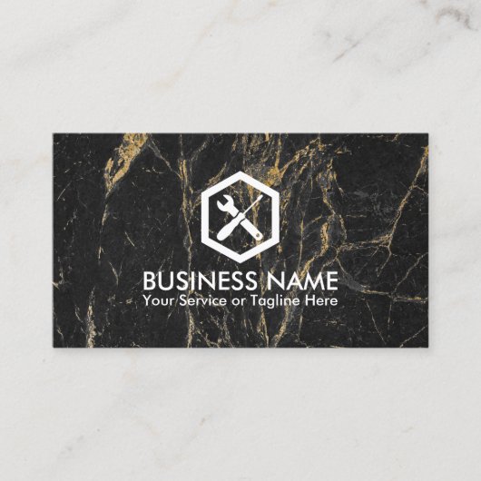 自動車修理の便利屋の車のでモダンな大理石 名刺 (正面)