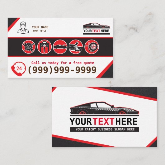 自動車修理の名刺のテンプレート 名刺 (正面/裏面)