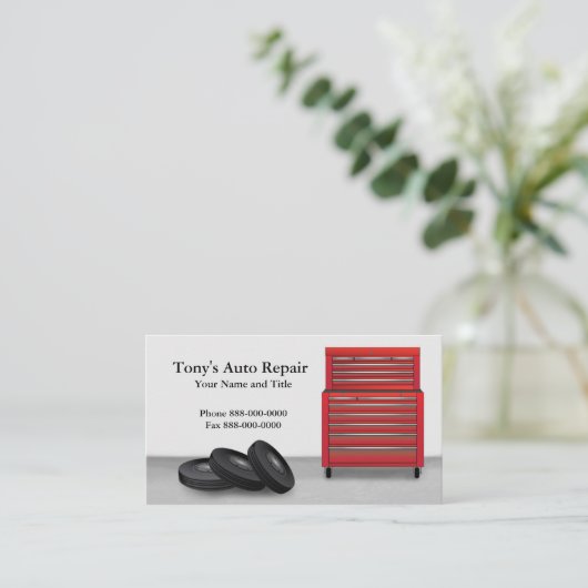 自動車修理の名刺 名刺 (スタンド正面)