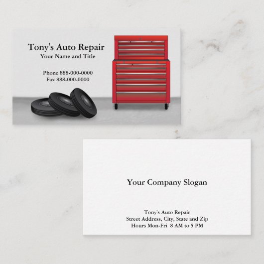 自動車修理の名刺 名刺 (正面/裏面)