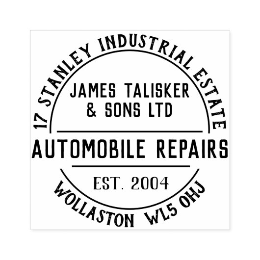 自動車修理ゴム印 ラバースタンプ (インプリント)