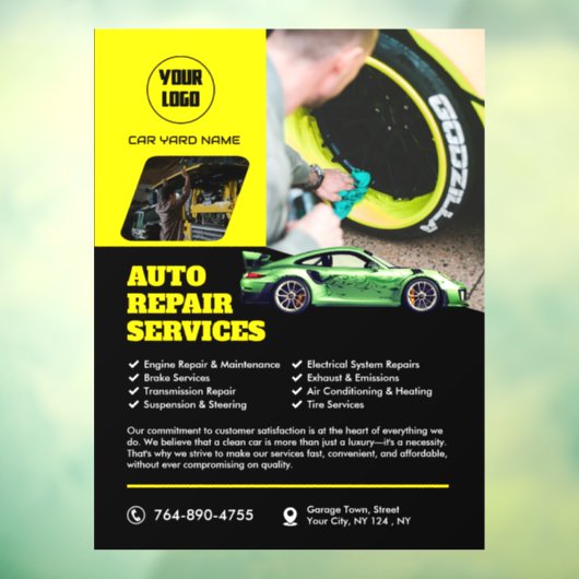 自動車修理サービス ウィンドウサイン (シート3)