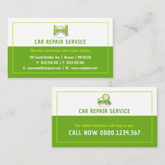 自動車修理サービス |プロフェッショナル 名刺 (正面/裏面)