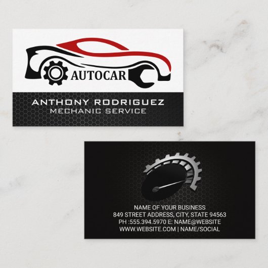 自動車修理サービス | 整備士 名刺 (正面/裏面)