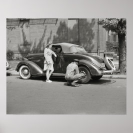 自動車修理サービス、1942年。ヴィンテージ写真 ポスター