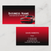 自動車修理ブラック&レッドの詳細車の化 名刺 (正面/裏面)