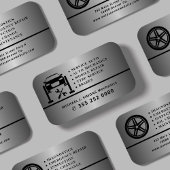 自動車修理プロの整備士 シルバーメタル 名刺
