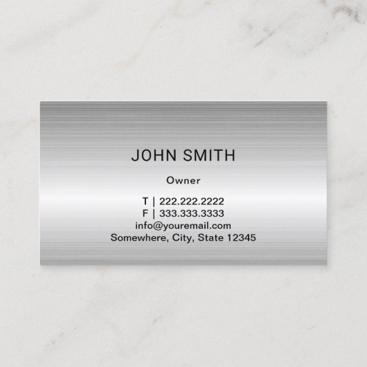 自動車修理プロフェッショナル車の整備士金属 名刺 (裏面)