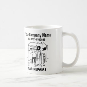 自動車修理マンガマグ コーヒーマグカップ