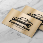 自動車修理モダン金ゴールド車の整備士 名刺