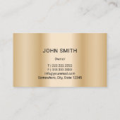 自動車修理モダン金ゴールド車の整備士 名刺 (裏面)