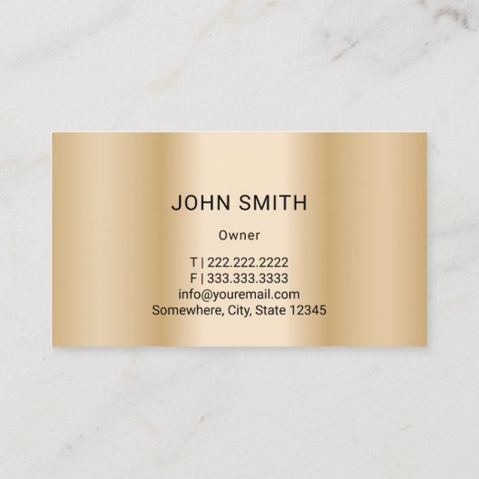 自動車修理モダン金ゴールド車の整備士 名刺 (裏面)