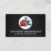 自動車修理ロゴ |カーボンファイバー名刺 名刺 (正面)