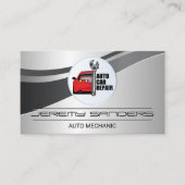 自動車修理ロゴ |整備士レンチ 名刺 (正面)