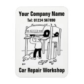 自動車修理ワークショップ漫画 マグネット (縦)