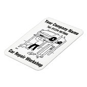 自動車修理ワークショップ漫画 マグネット (左側)