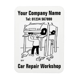 自動車修理工場のキャラクターイラスト マグネット