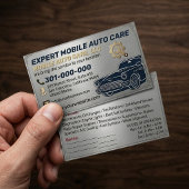 自動車修理工場・カーエアコン専門のアルミ製名刺 名刺