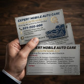 自動車修理工場・カーエアコン専門店用アルミ製名刺 名刺