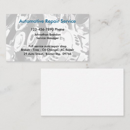 自動車修理工場 名刺 (正面/裏面)