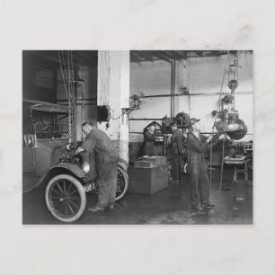 自動車修理工場、1919年 ポストカード