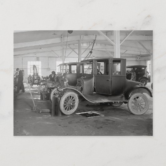 自動車修理工場、1926年 ポストカード (正面)