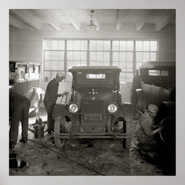 自動車修理工場、1926年。ヴィンテージ写真 ポスター