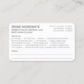 自動車修理整備士2面 名刺 (裏面)