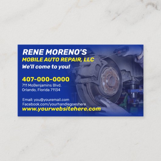 自動車修理整備士2面 名刺 (正面)