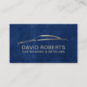 自動車修理車のネイビーベルベット 名刺 (正面)