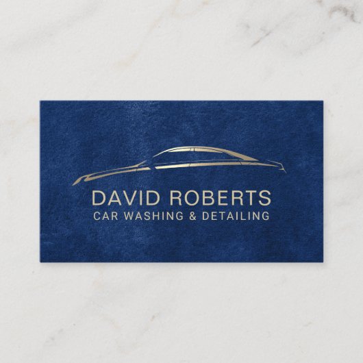 自動車修理車のネイビーベルベット 名刺 (正面)