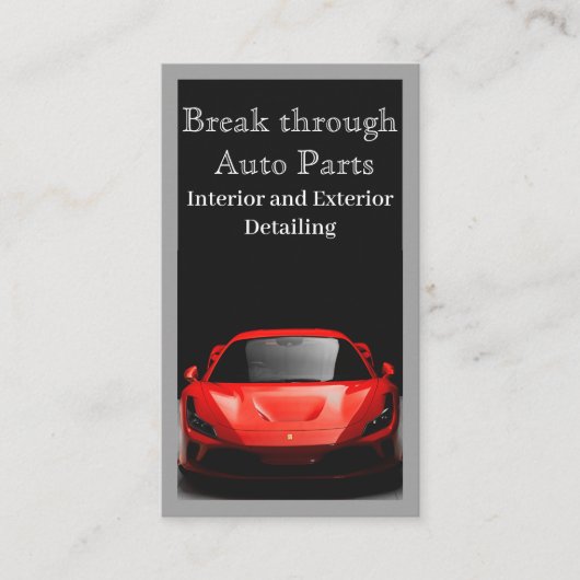 自動車修理車のレッドカー自動整備士qrコード 名刺 (正面)