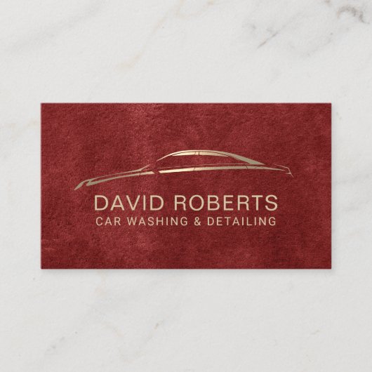 自動車修理車の赤と金ゴールドの詳細 名刺 (正面)