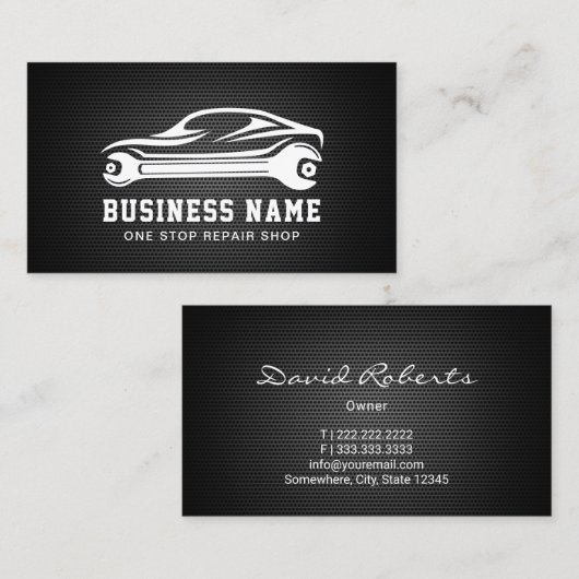 自動車修理金属車の整備士 名刺 (正面/裏面)