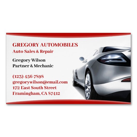 自動車修理 マグネット名刺 (正面)