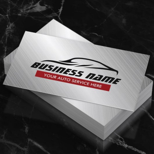 自動車形状クールメタリック自動修車の復 名刺