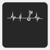 自動車愛好家のためのピストンハートビートギフト スクエアシール (正面)