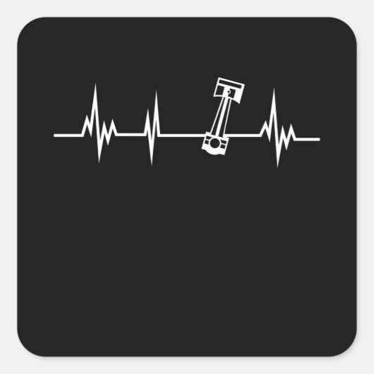 自動車愛好家のためのピストンハートビートギフト スクエアシール (正面)