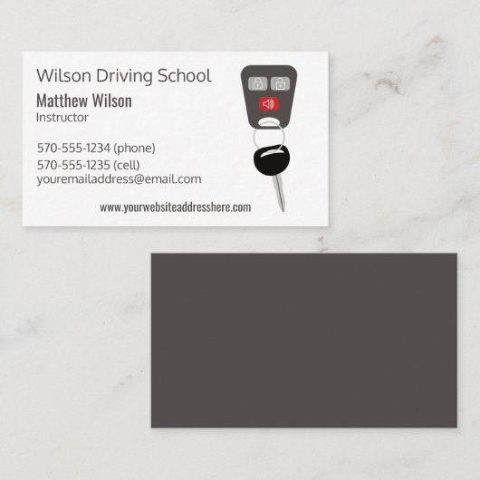 自動車教習所のインストラクター車の鍵 名刺 (正面/裏面)