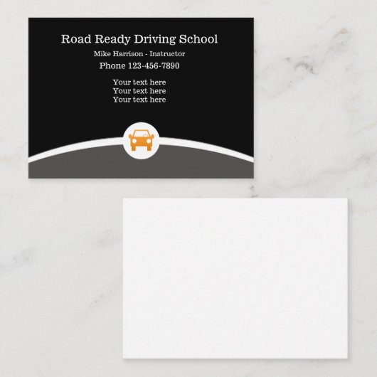 自動車教習所のインストラクター 名刺 (正面/裏面)