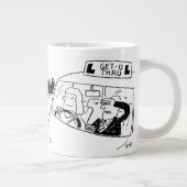自動車教習指導員または試験官の漫画 ジャンボコーヒーマグカップ (右)