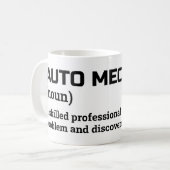 自動車整備士のコーヒーマグ - 面白い仕事の定義 コーヒーマグカップ (正面左)