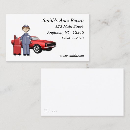 自動車整備士の名刺 名刺 (正面/裏面)