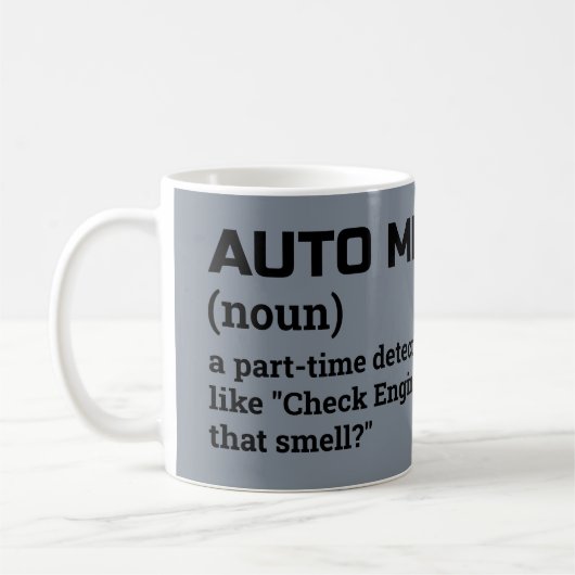 自動車整備士の定義 コーヒーマグ コーヒーマグカップ (左)