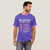 自動車整備士の時給 楽しいクルマ バイクの整備 Tシャツ (正面フル)