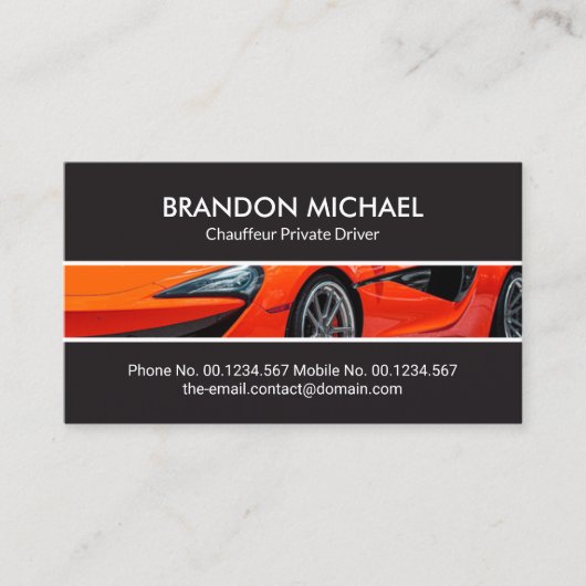 自動車整備士を詳細化する未来型スポーツカー 名刺 (正面)