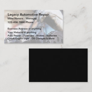 自動車整備士ユニーク編集可能名刺 名刺