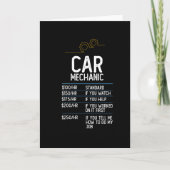 自動車整備士修理ガレーおもしろいジギフト贈呈アイディア カード (正面)