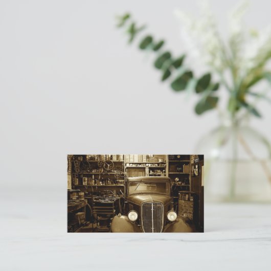 自動車整備士技術者修理サービスショップ 名刺 (スタンド正面)