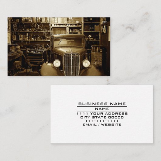自動車整備士技術者修理サービスショップ 名刺 (正面/裏面)